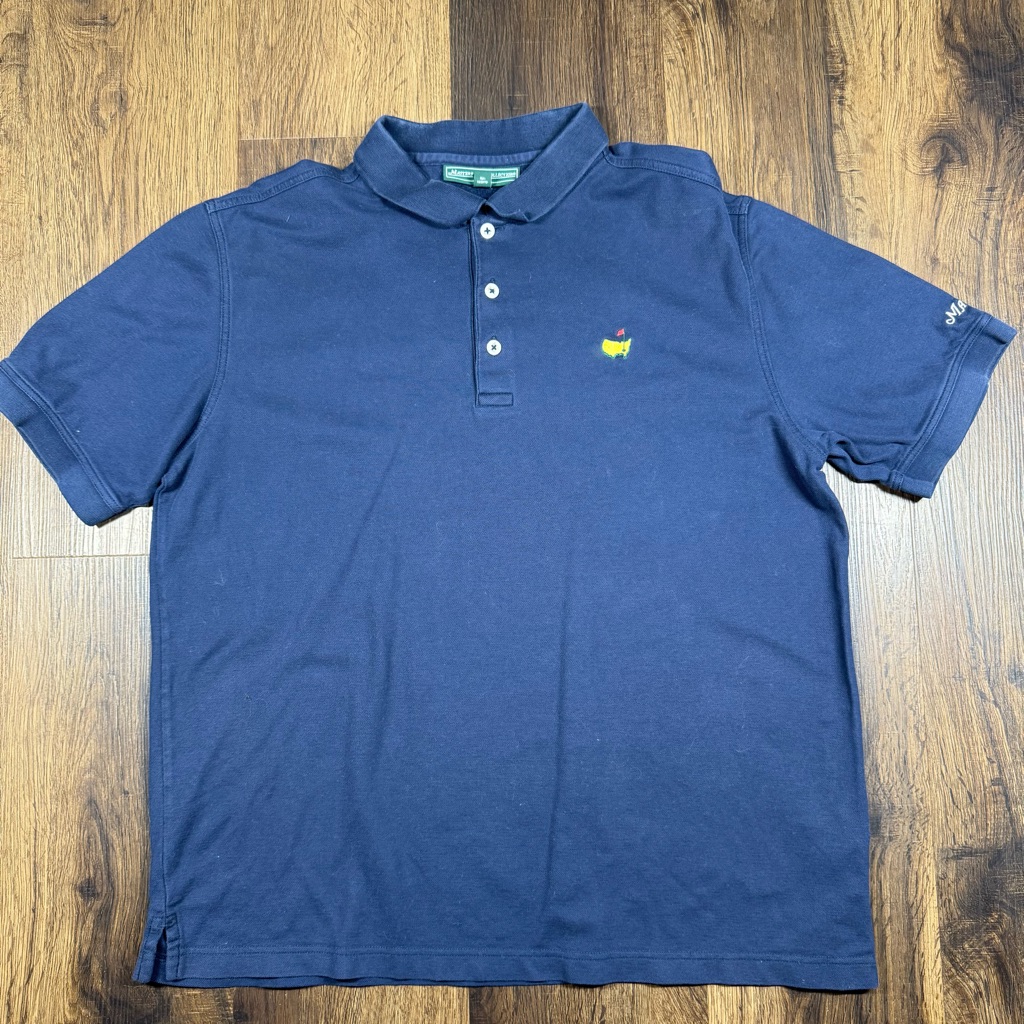 Masters Collection Mens Blue Masters Tournament Golf Polo Shirt Size Large